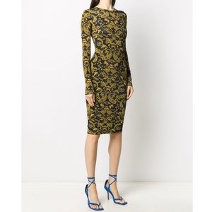 Versace Jeans Couture Baroque-Print Midi Dress